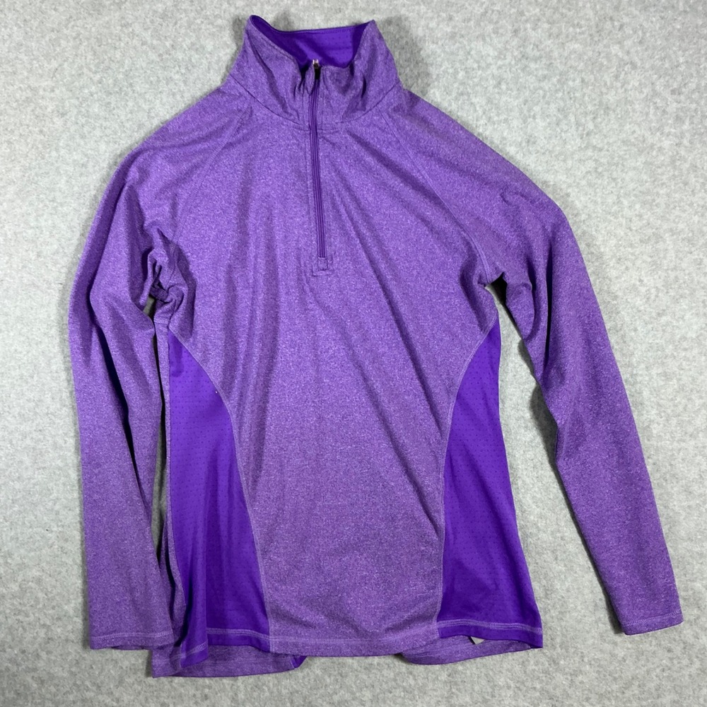 C9 Champion Duo Dry Purple Heather Quarter Zip Pullover Active Top Womens Small